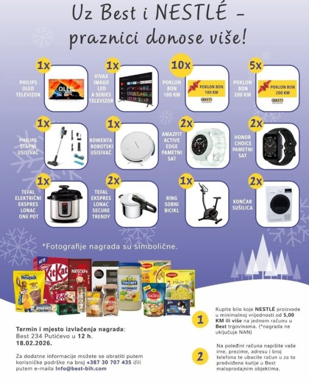 Best i Nestle nagradna igra za kupce u Best trgovinama